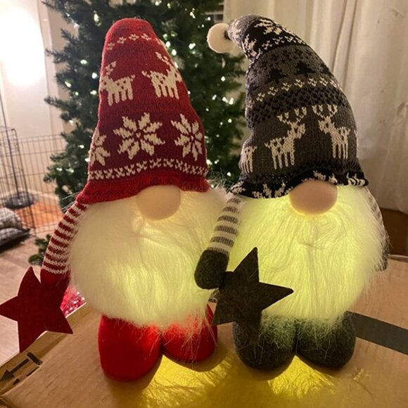 NEW 2Pcs 24.8 Inch Large Size Lighted Standing Christmas Gnomes Decorations - Picture 5 of 9